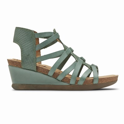 Rockport Cobb Hill Shona T-Strap Wedges Damen Grün RAJ-179405